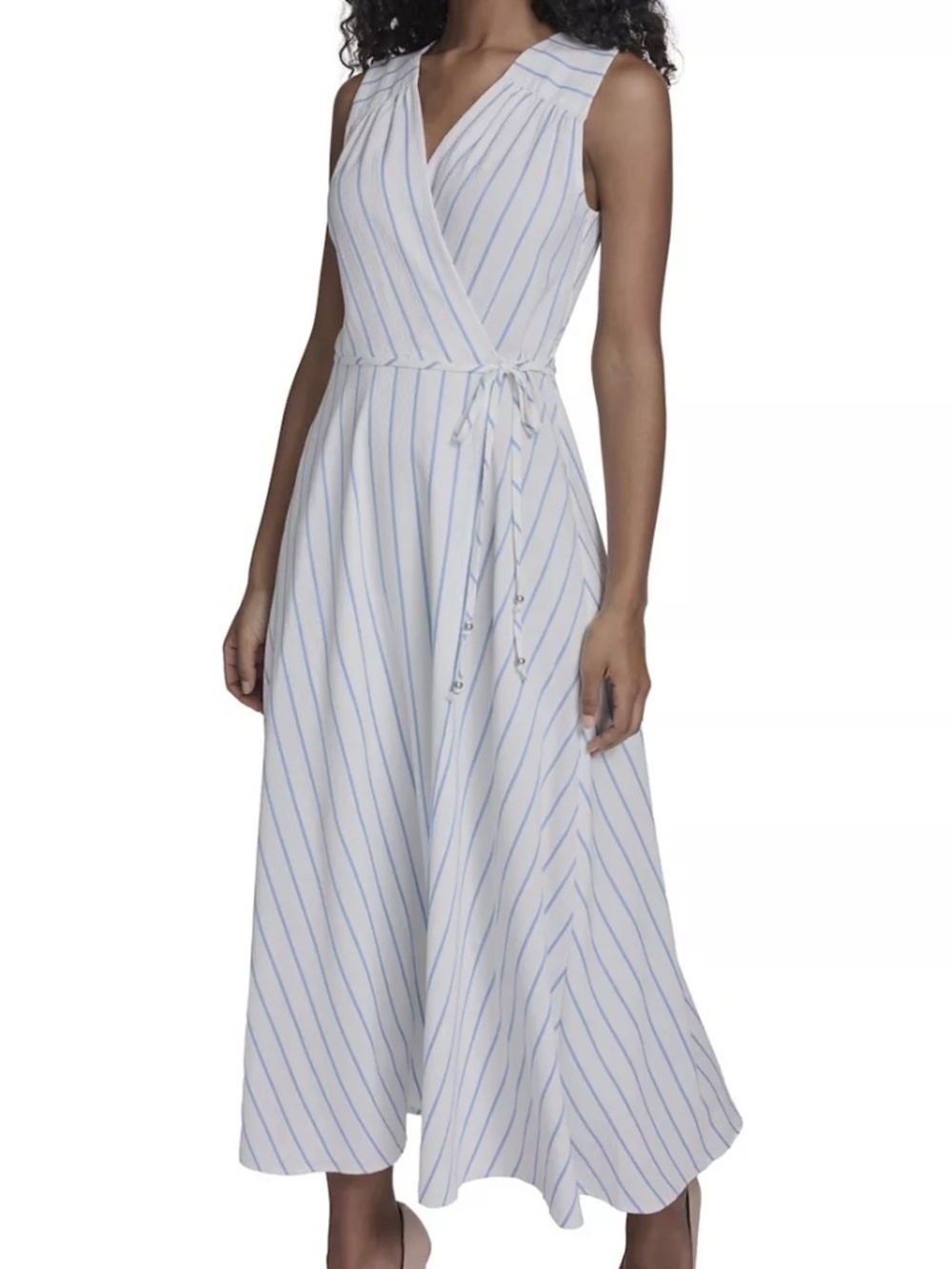 Harper Rose Wrap Maxi Dress Size L 12/14 V-Neck Gauze Self Tie Sleeveless